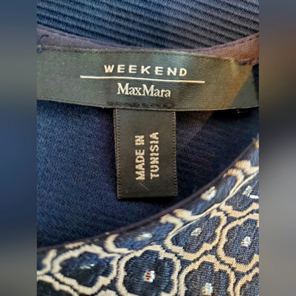 Weekend Max Mara Blue and White Patterned Blouse - Picture 5 of 5